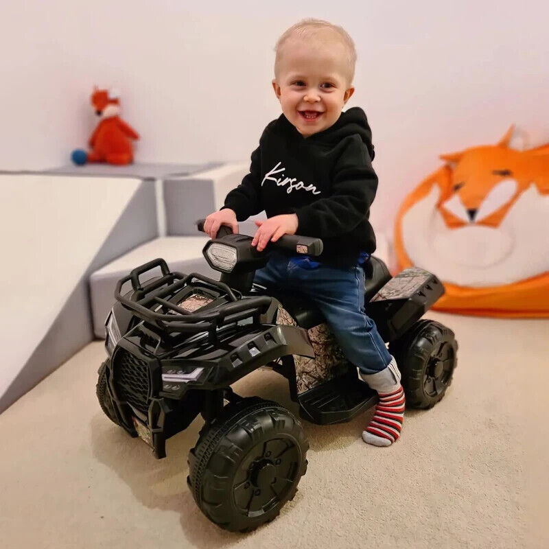 Music-Powered Black ATV for Kids Ages 18-36 Months