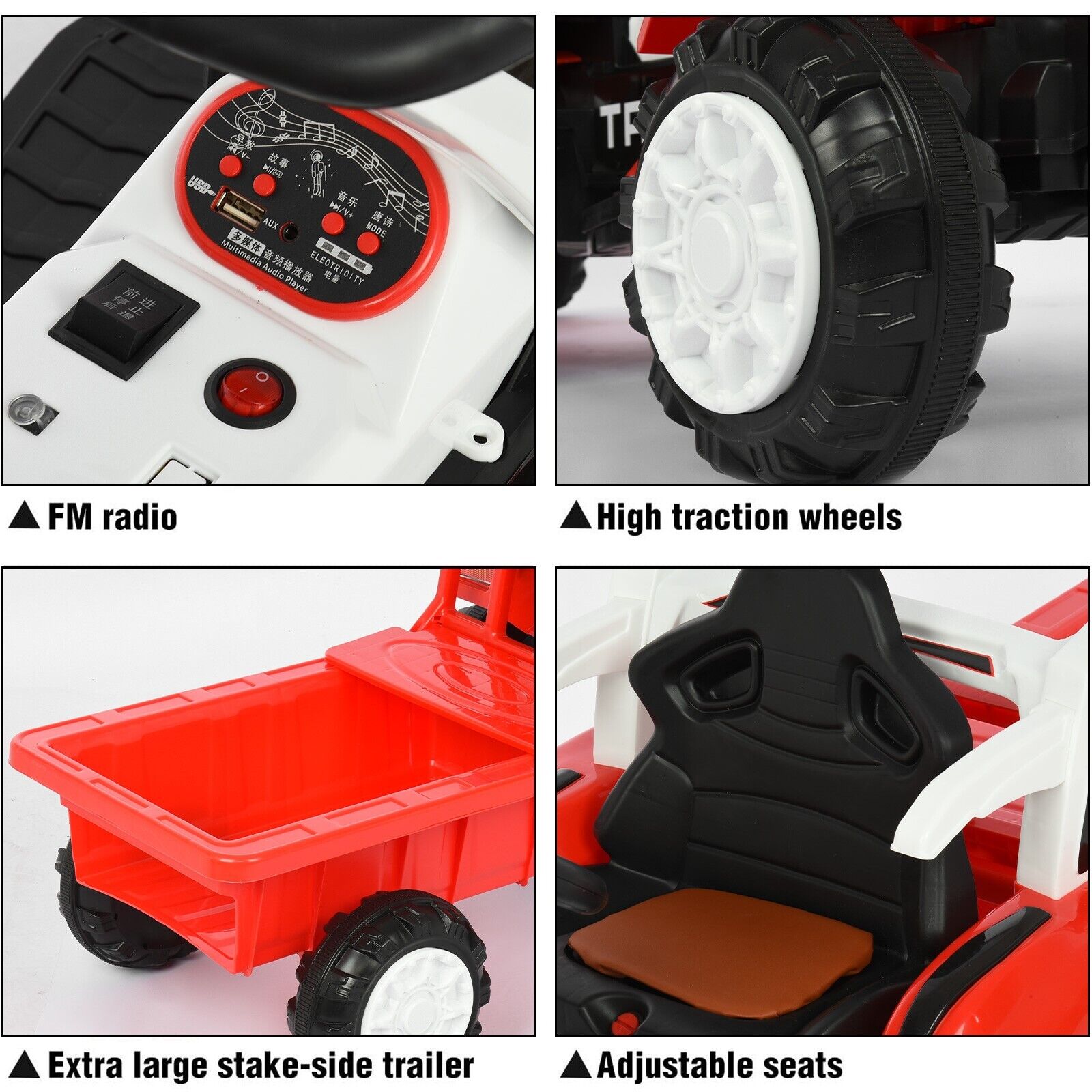 Musical Electric Tractor with Detachable Trailer - Perfect Gift for Kids with Lights and Sounds