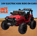 24V Electric Kids Ride On Jeep with Remote Control, USB, and Bluetooth Connectivity