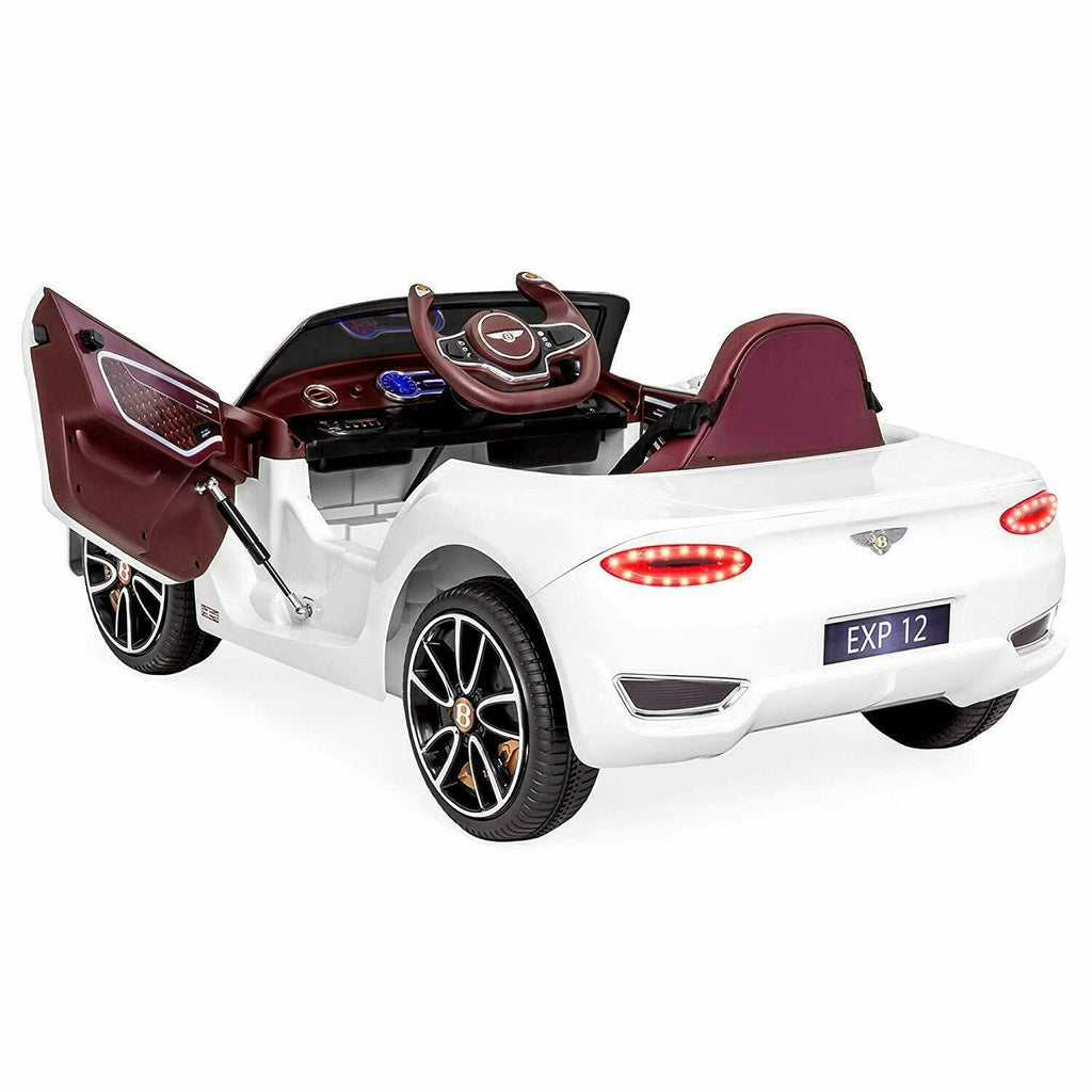 Premium White Bentley Style Kids Electric Ride On Car with Remote Control - Perfect Gift for Children