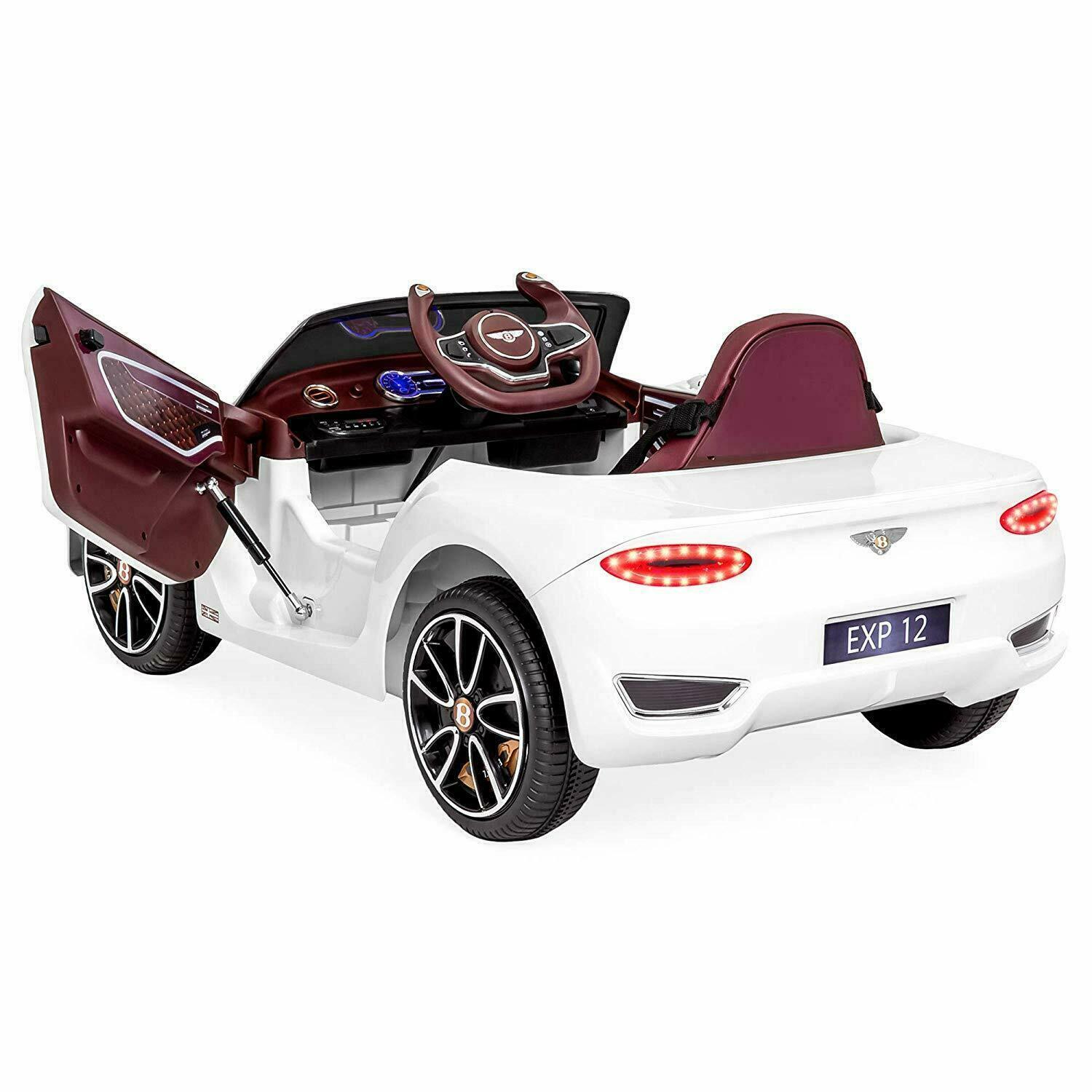 Premium White Bentley Style Kids Electric Ride On Car with Remote Control - Perfect Gift for Children
