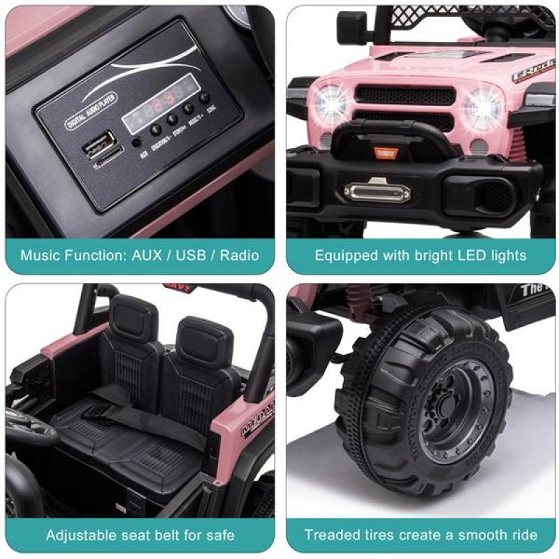 Off-Road 12V Electric Ride-On Car with Dual Drive and Remote Control