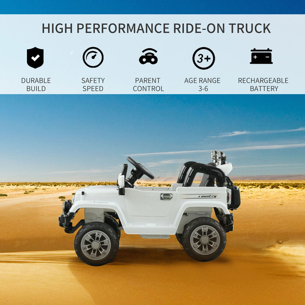 Off-Road Battery-Powered Jeep Truck for Kids with Remote Control, MP3 Player, and Lights - 12V