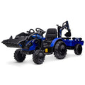 12V Kids Tractor Ride On Toy Car with Trailer, Music, and LED Lights - Perfect Gift for Toddlers