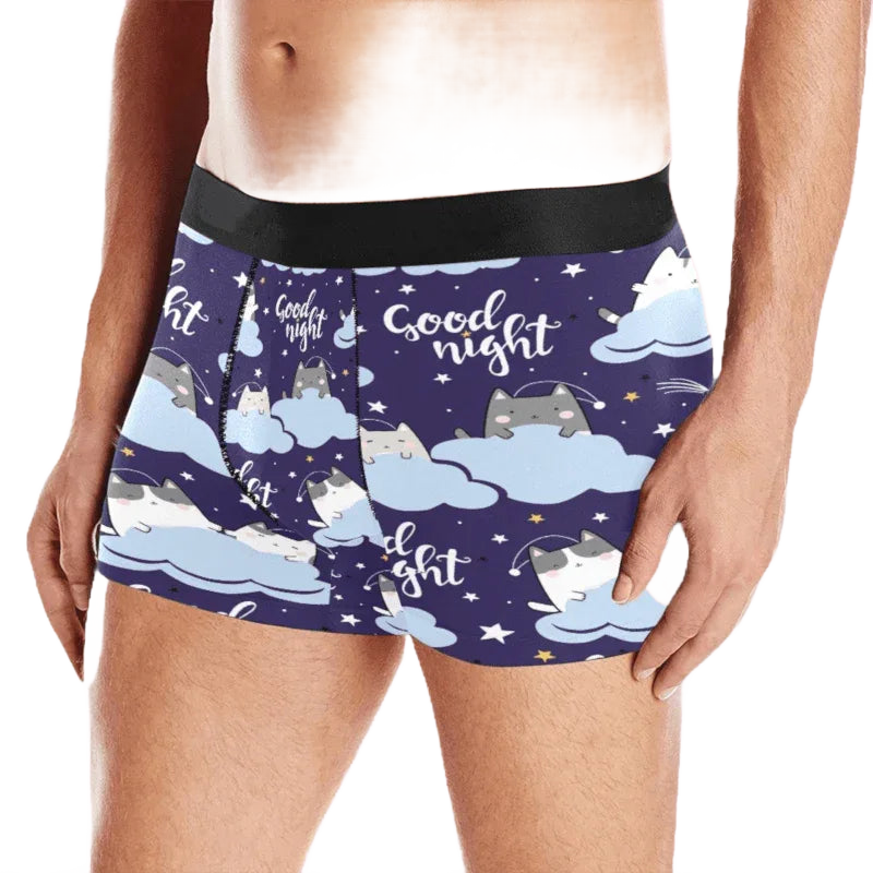 'Goodnight' Blue Kitty Briefs
