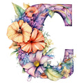 Alphabet Flowers Fabric Panel 20