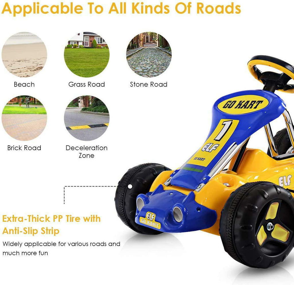 Pedal-Powered Go Kart for Boys & Girls - 4 Wheel Ride On Car for Endless Fun!