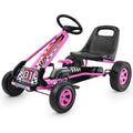 Pedal-Powered Pink Go Kart for Kids with Adjustable Seat - 4 Wheels Ride-On Toy