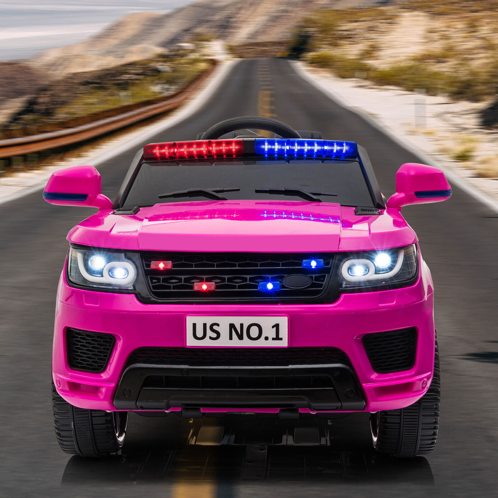 Police Car Electric Ride-On SUV for Kids with Remote Control - 12V Battery Powered Truck Toy