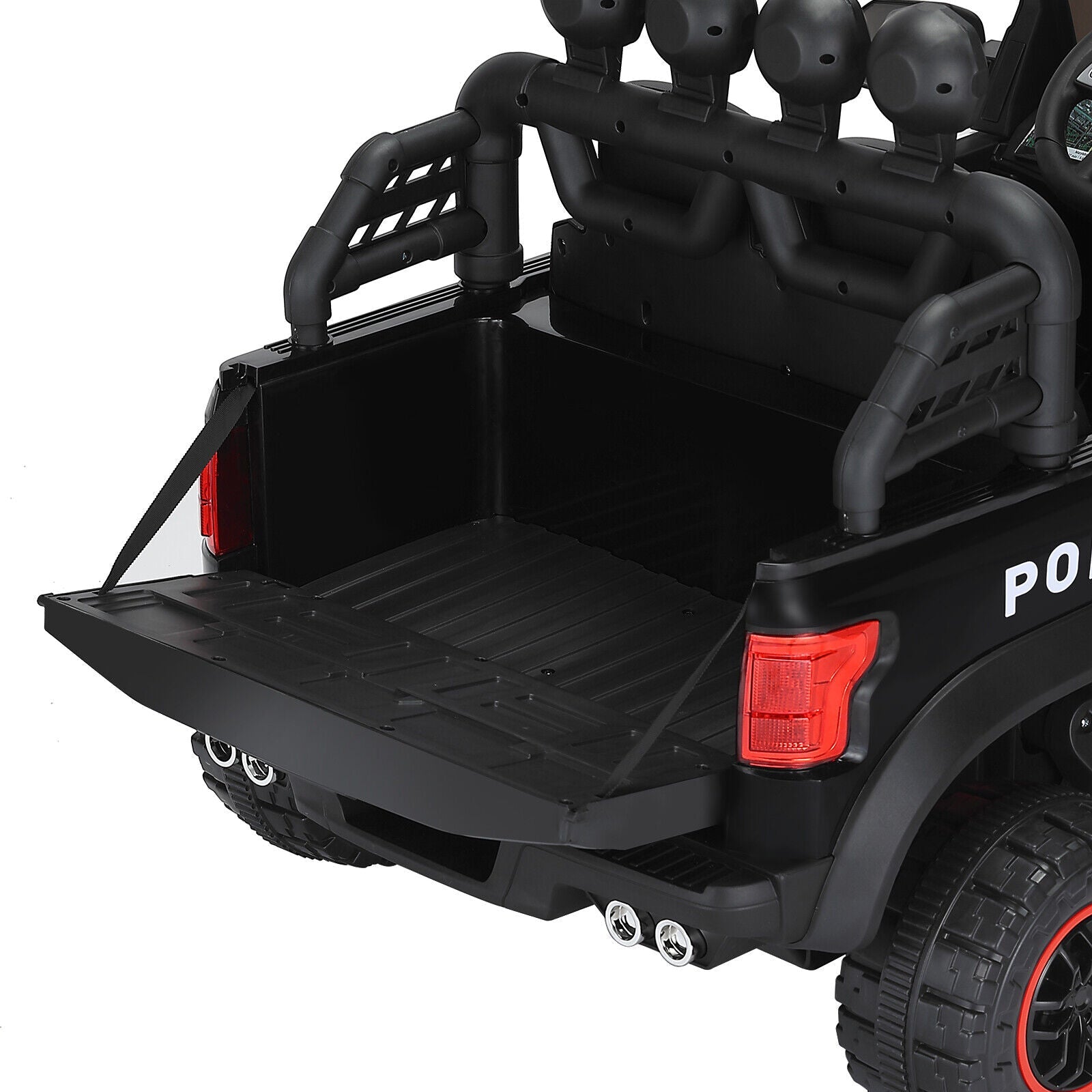 6-Wheel Electric Police Car for Kids with RC, LED Lights, and Intercom