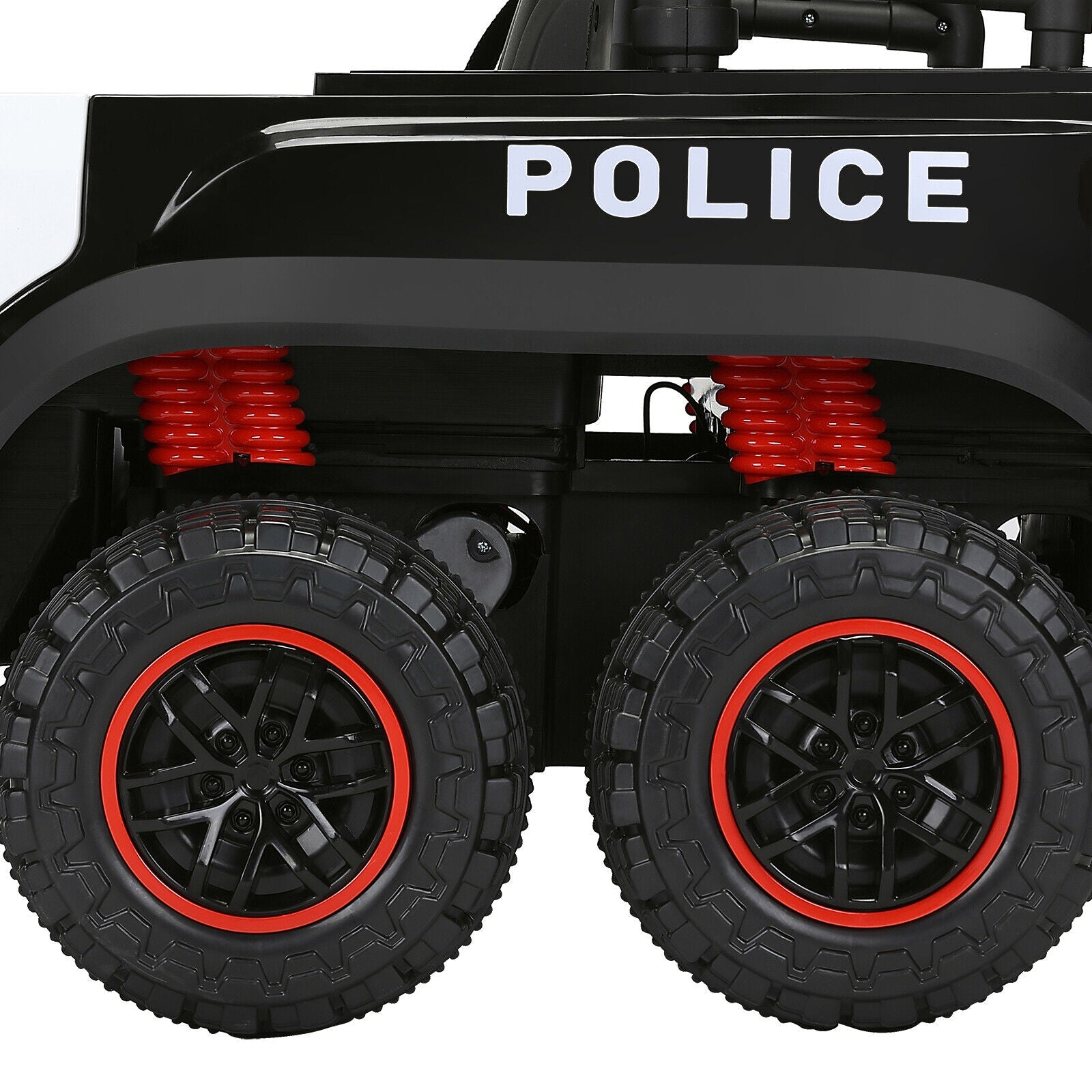 Electric Police Car Ride-On for Kids with 6 Wheels, LED Lights, Intercom, Siren, and Remote Control
