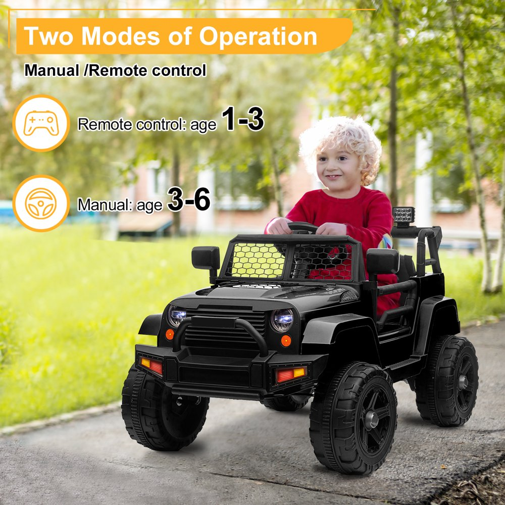 Police Jeep Ride-On Car for Kids with Remote Control and Big Hubs