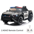 Police Ride On Car for Kids 3-7 Years with 3 Speeds and Remote Control - Black