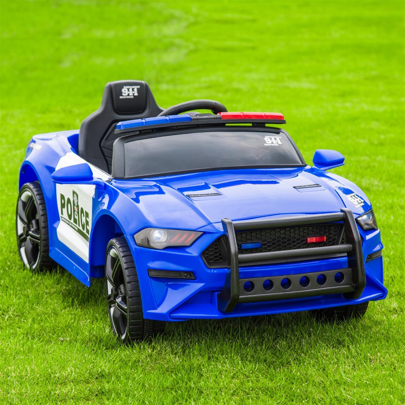 Police Ride On Car for Kids 3-7 Years with 3 Speeds and Remote Control - Blue