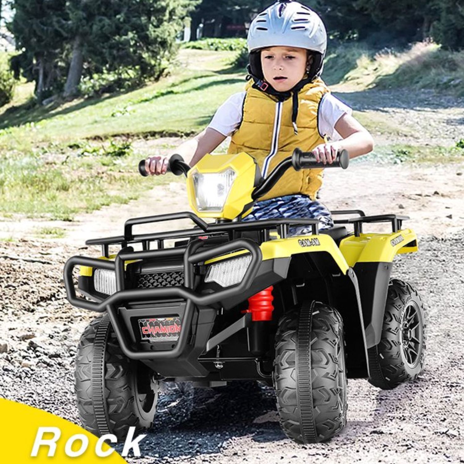 Electric Kids Ride On ATV with Music, LED Lights, and AUX/USB Port - 12V 4-Wheeler Quad