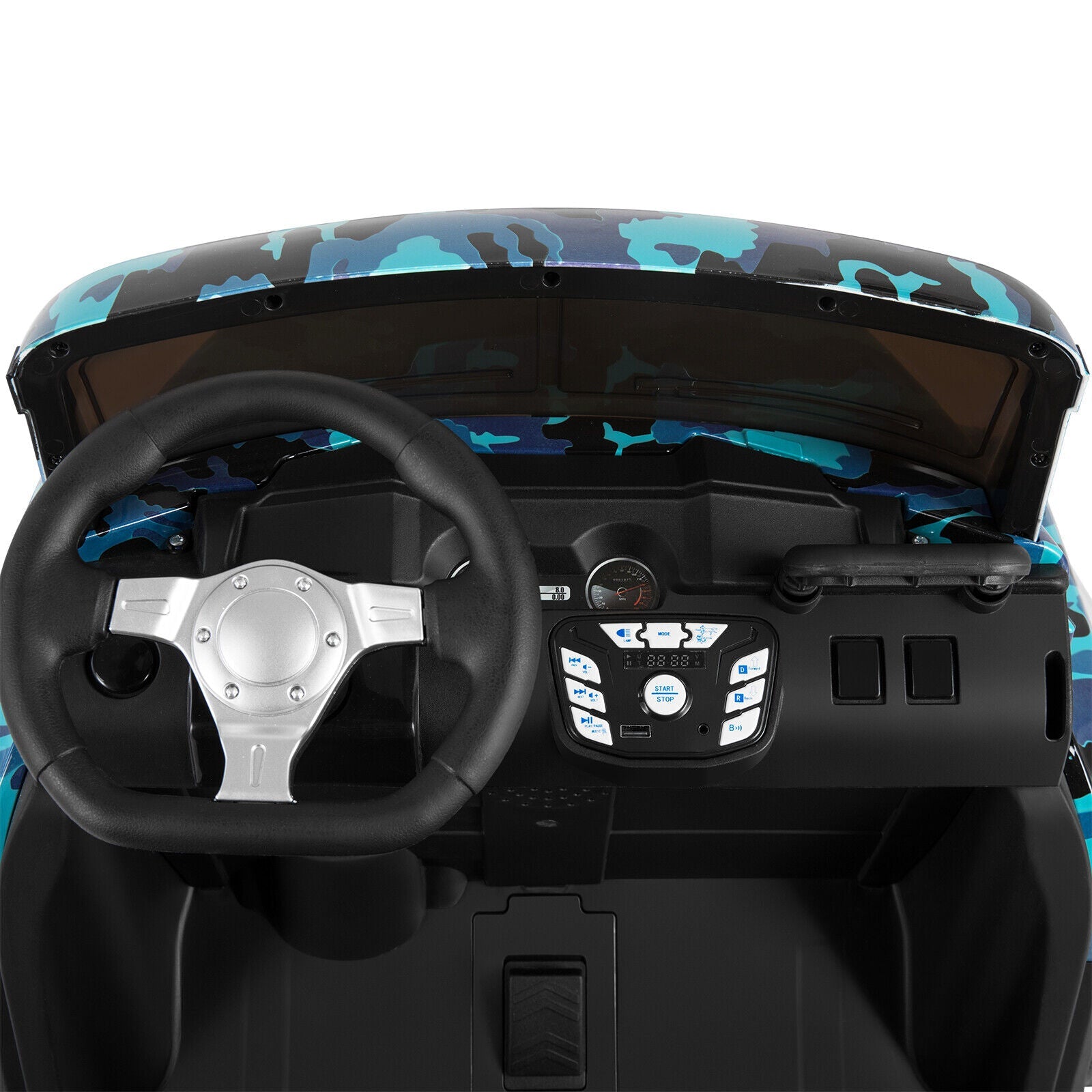 Powerful 24V 2-Seater Kids Ride On Dump Truck Tractor with Camo Design and 3 Speed Options, Includes Remote Control
