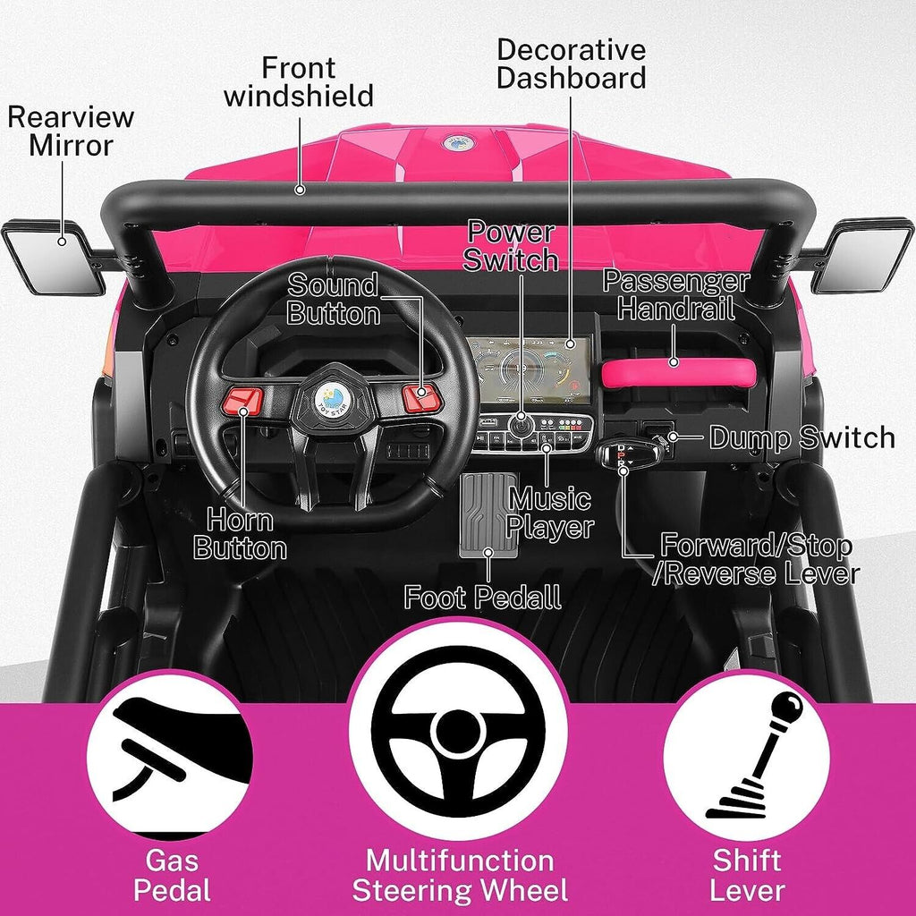 Powerful 24V UTV Ride-On with Dump Bed and 4WD - Perfect for Adventure Seekers!