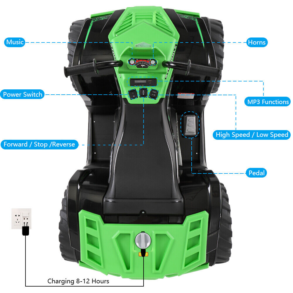 Powerful Dual Drive 12V7AH*1 Battery ATV - No Remote Control Required