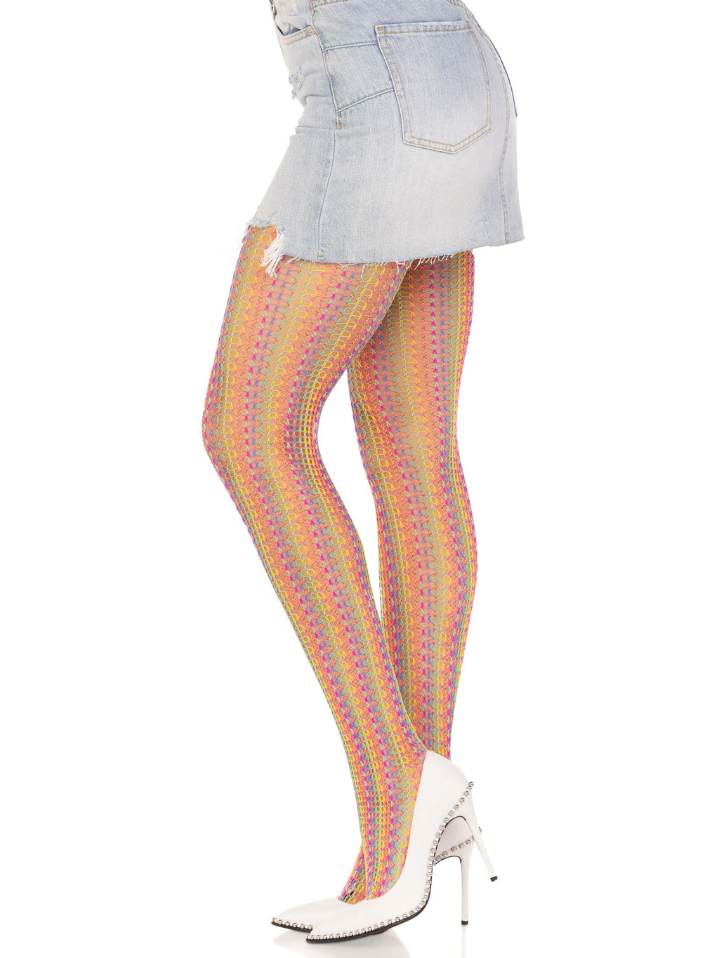 Candy Skies Crochet Net Tights - Multicolor (One Size)