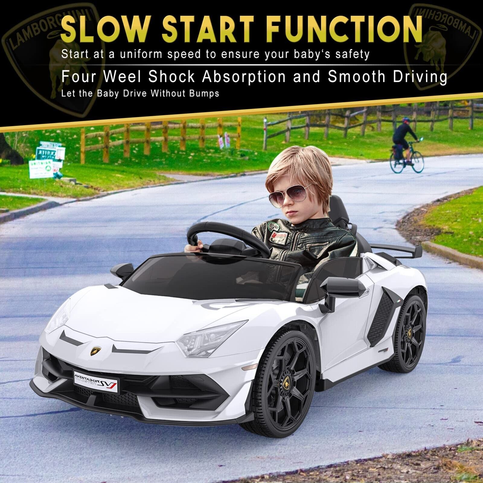 Premium 12V Electric Lamborghini Ride-On Car for Kids with Remote Control - Perfect Gift for Young Drivers