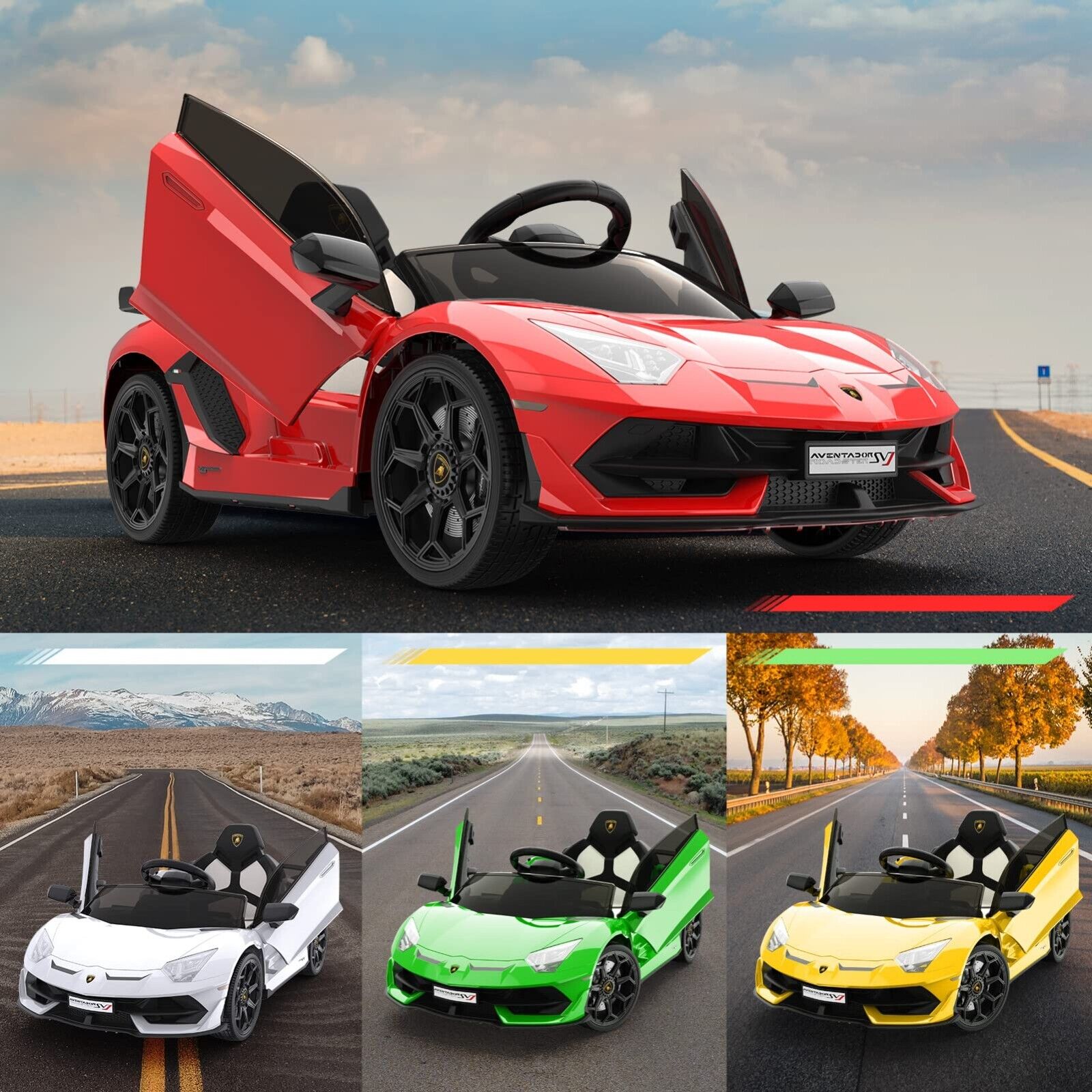 Premium 12V Electric Lamborghini Ride-On Car for Kids with Remote Control - Perfect Gift for Young Drivers