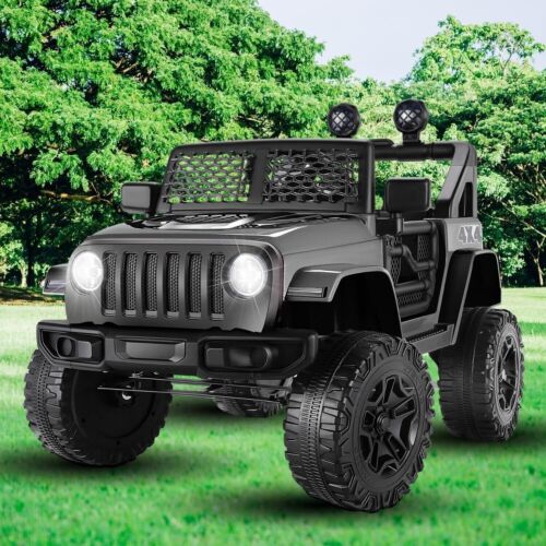 Premium 12V Electric Ride-On Jeep with LED Lights, MP3 Player, Remote Control, and 3 Speed Options