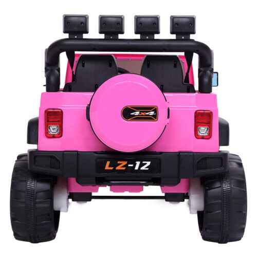 Premium 12V Pink Jeep Ride-On Toy with Remote Control for Kids - Rechargeable Battery, 4 mph Speed
