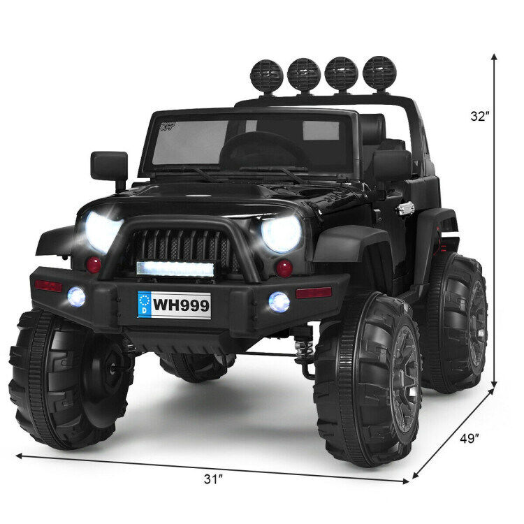 Premium 12V Ride-On Truck for Kids with Remote Control and Magnetic Double Doors