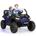 Premium 12V Ride-On Truck with Safety Belts and Lockable Doors - Supports up to 130 LBS in Black