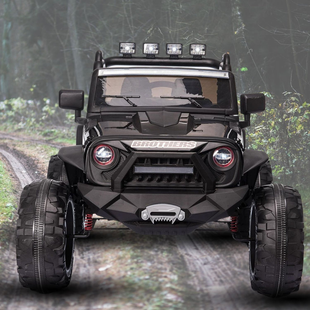 2 Seater Electric Ride-On Truck for Kids with LED Lights, Music, Remote Control, and AUX/USB Connectivity
