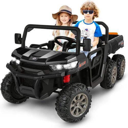 2-Seater Dump Truck Ride-On Toy with 24V Battery and 6 Wheels - Perfect Gift for Kids