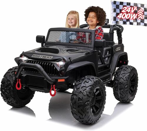 Premium 24V Electric Kids Ride-On Truck with MP3, LED Lights, and Remote Control - Seats 2 (400W)
