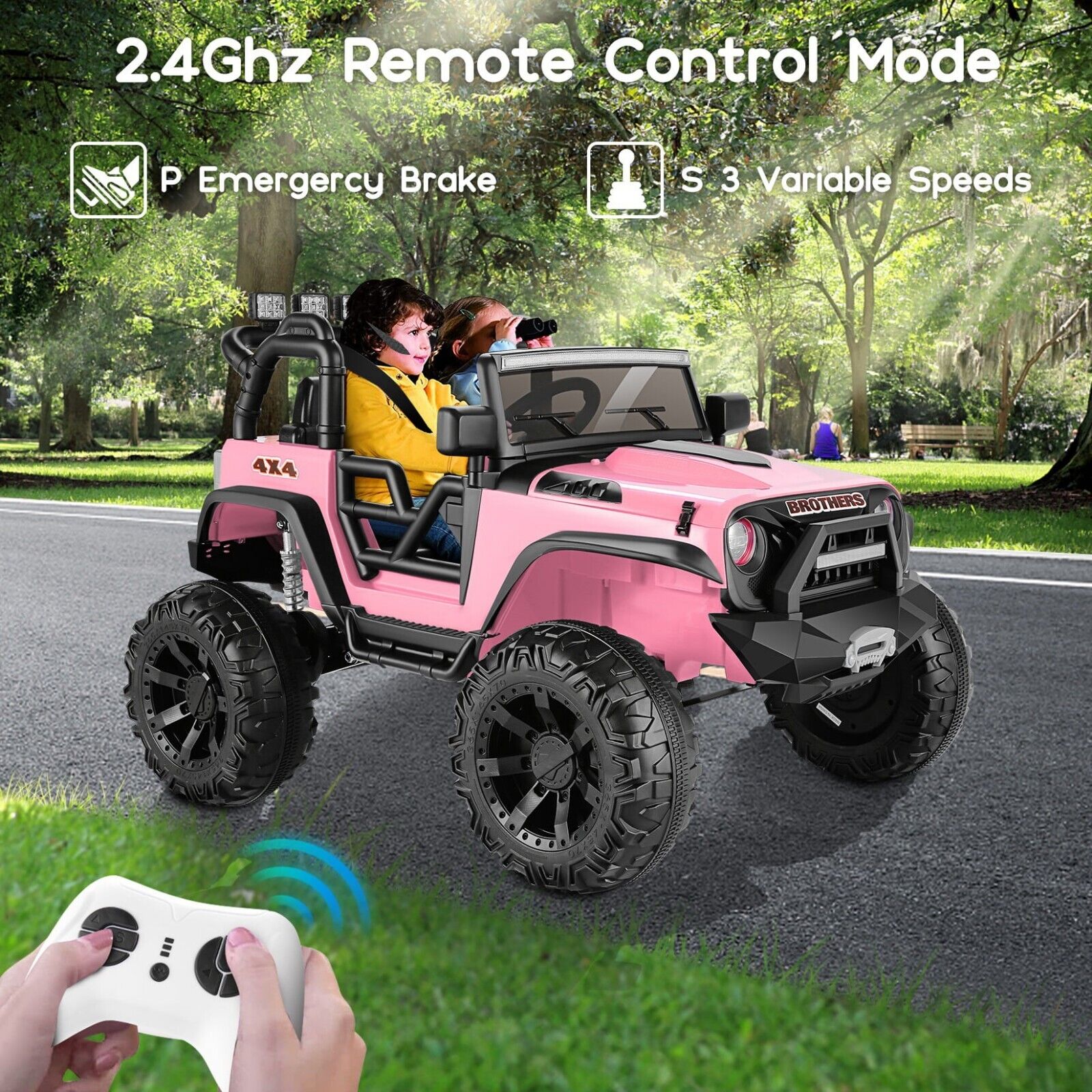 2-Seater Electric Ride-On Truck for Kids with Remote Control and Dual 200W Motors