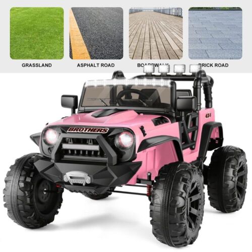 Premium 24V Kids Ride On Truck with Remote Control, Spring Suspension, and LED Lights