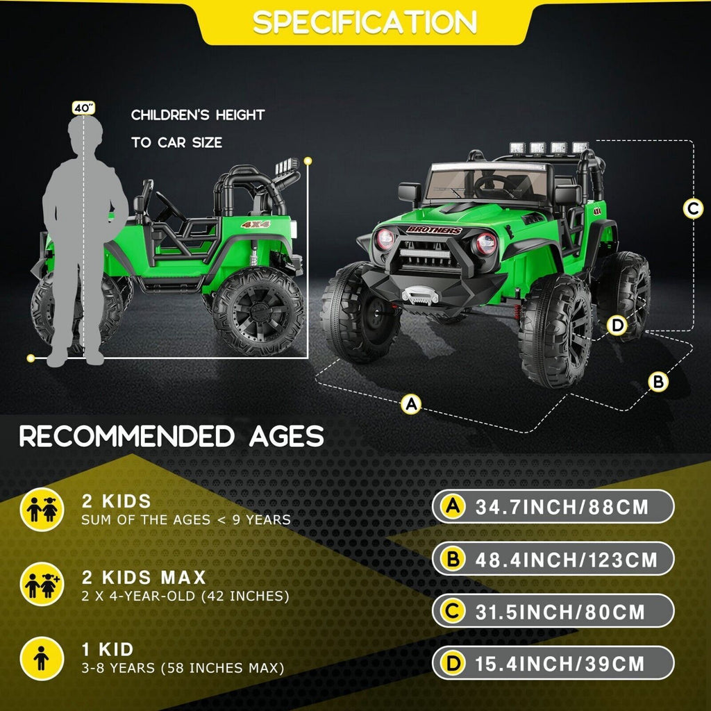 Premium 24V Ride On Truck for Kids with Parental Remote Control - New and Improved Model