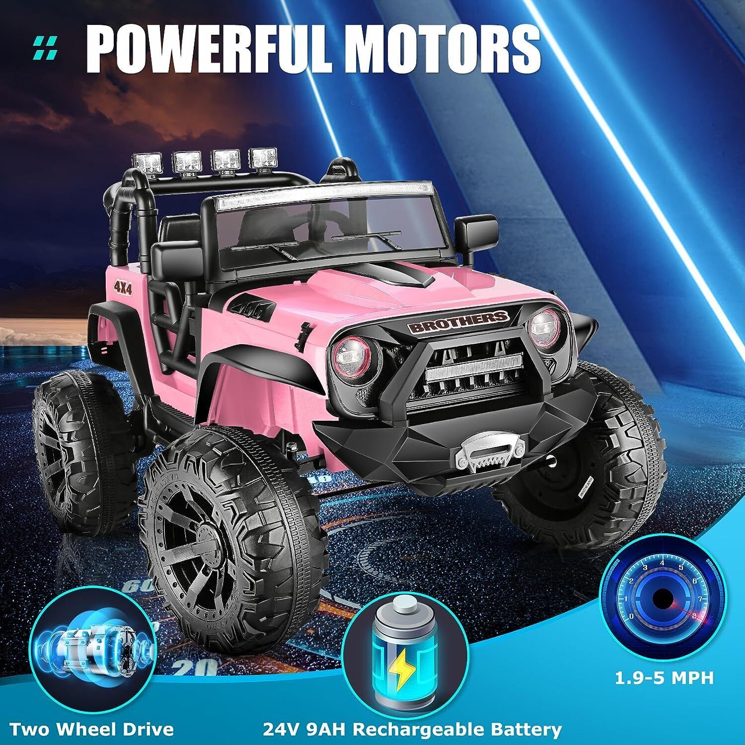 Premium 24V9AH Battery Kids Electric Car with Remote Control and 2x200W Motors - 2 Seater Ride On Toy