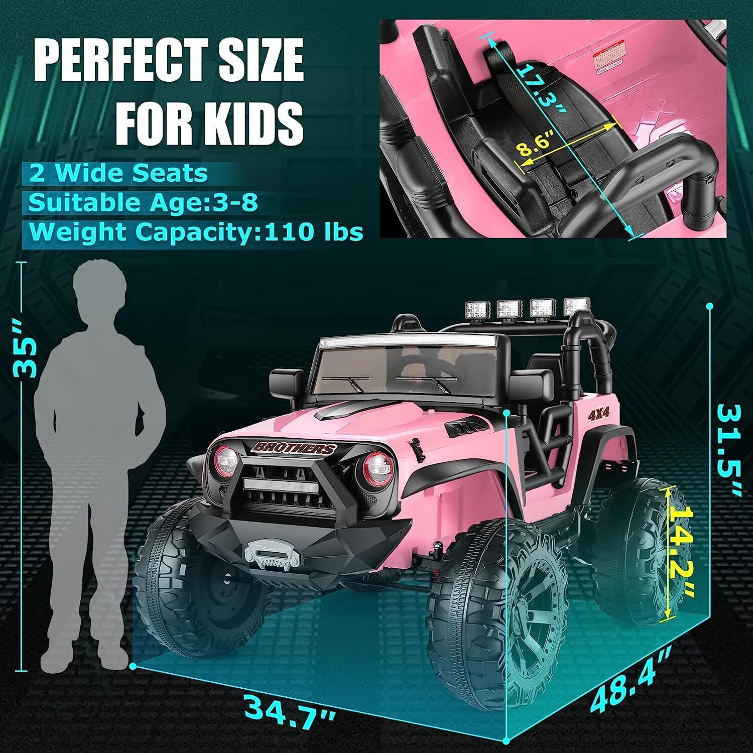 Premium 24V9AH Battery Kids Electric Car with Remote Control and 2x200W Motors - 2 Seater Ride On Toy