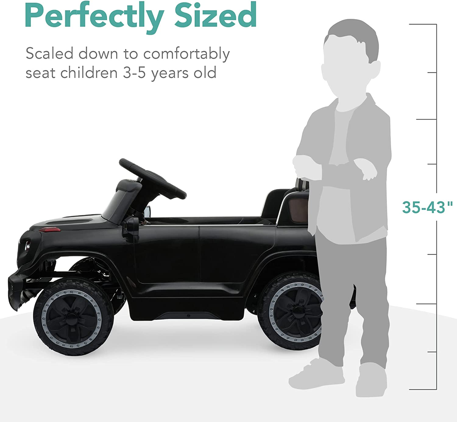 Premium 6V Ride-On Truck with Parental Remote, 3 Speeds, and LED Lights - Black