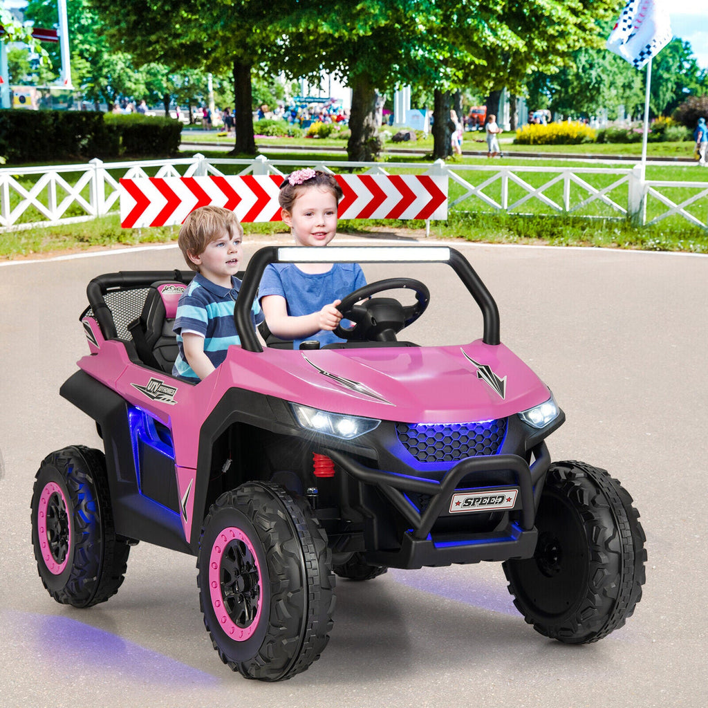Premium Pink Ride-On Truck with Safety Belts and Lockable Doors - Supports up to 130 LBS