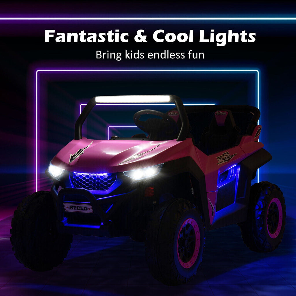 Premium Pink Ride-On Truck with Safety Belts and Lockable Doors - Supports up to 130 LBS
