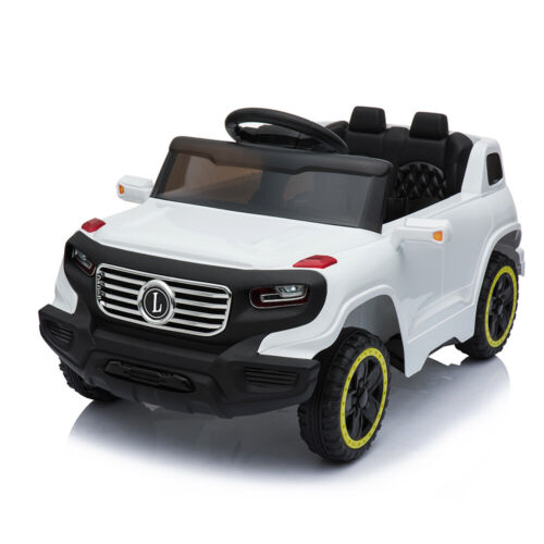 Premium White Electric Stroller with Single 35W Motor and 6V7AH Battery for Normal Music Experience