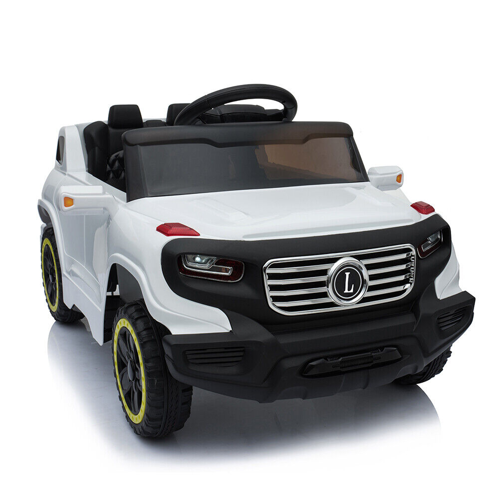Premium White Electric Stroller with Single 35W Motor and 6V7AH Battery for Normal Music Experience