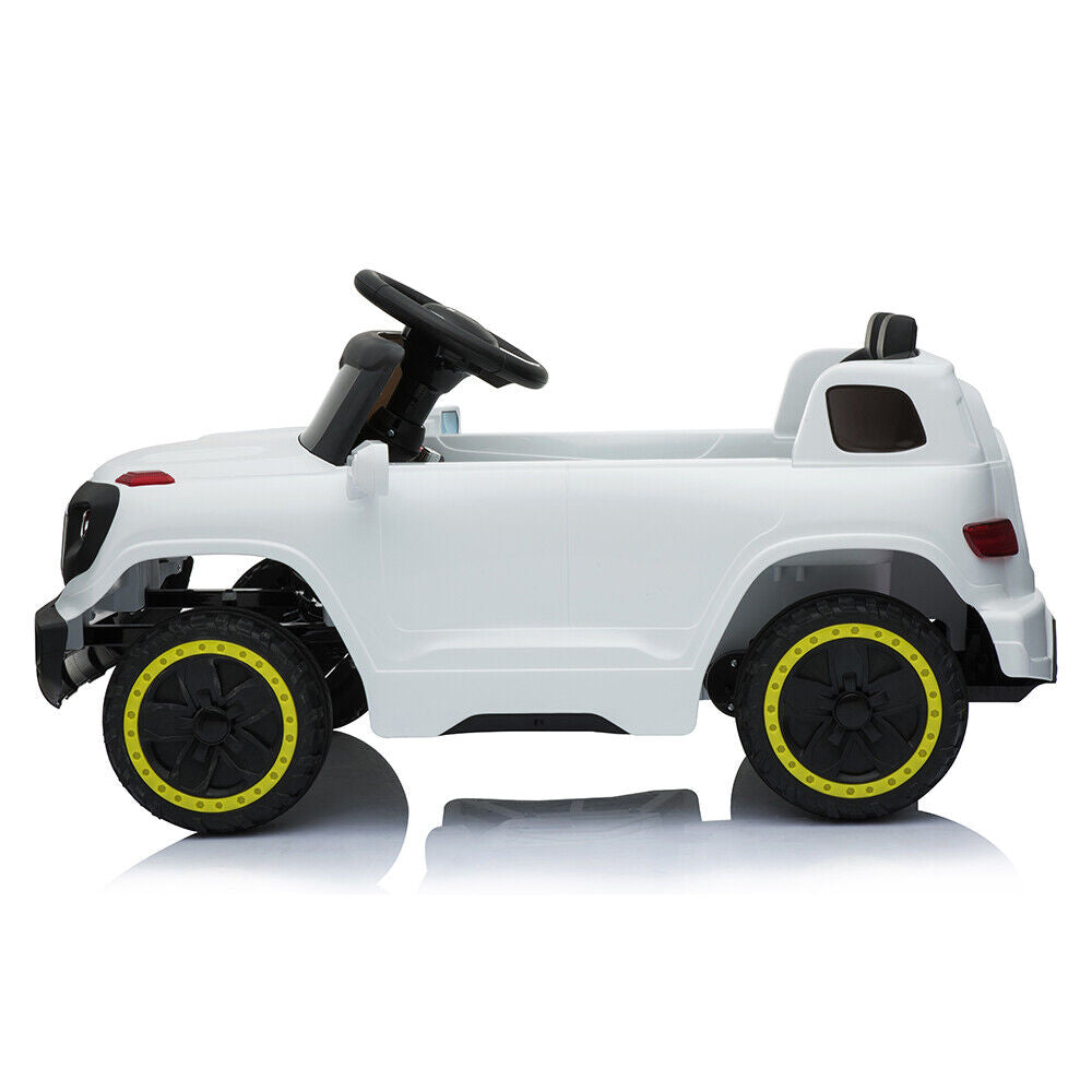 Premium White Electric Stroller with Single 35W Motor and 6V7AH Battery for Normal Music Experience