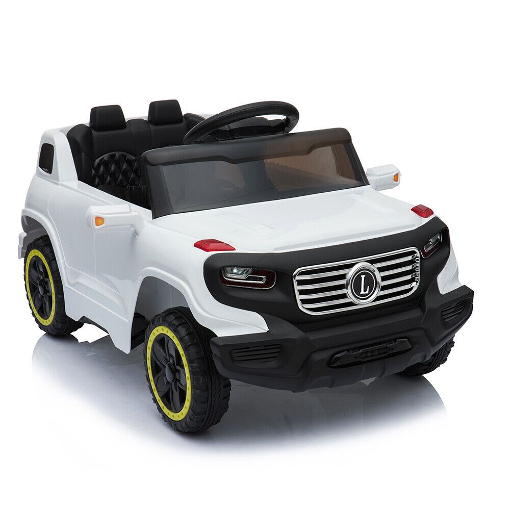 Premium White Electric Stroller with Single 35W Motor and 6V7AH Battery for Normal Music Experience