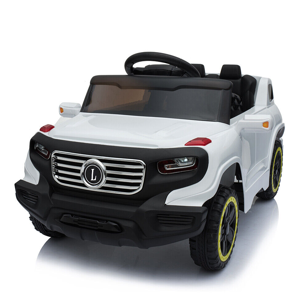White Electric Stroller with Single 35W Motor and 6V7AH Battery for Normal Music Experience