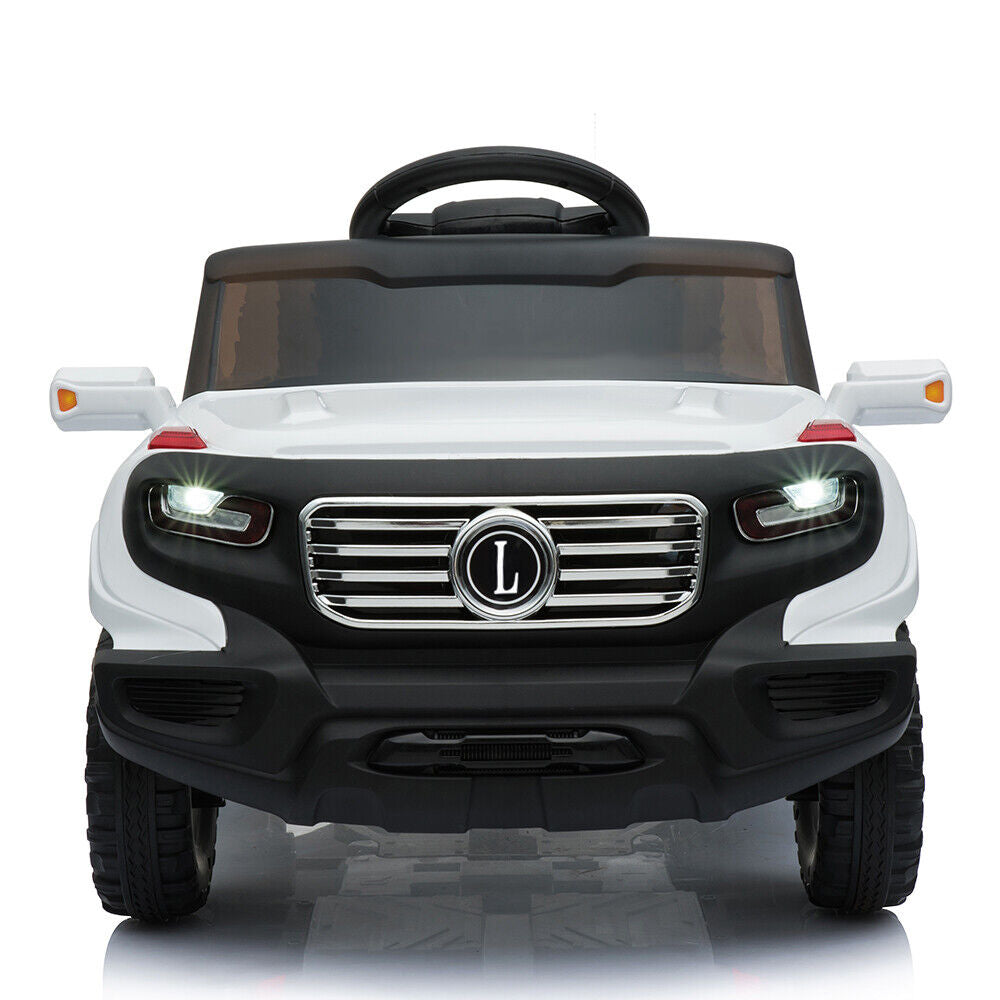 White Electric Stroller with Single 35W Motor and 6V7AH Battery for Normal Music Experience