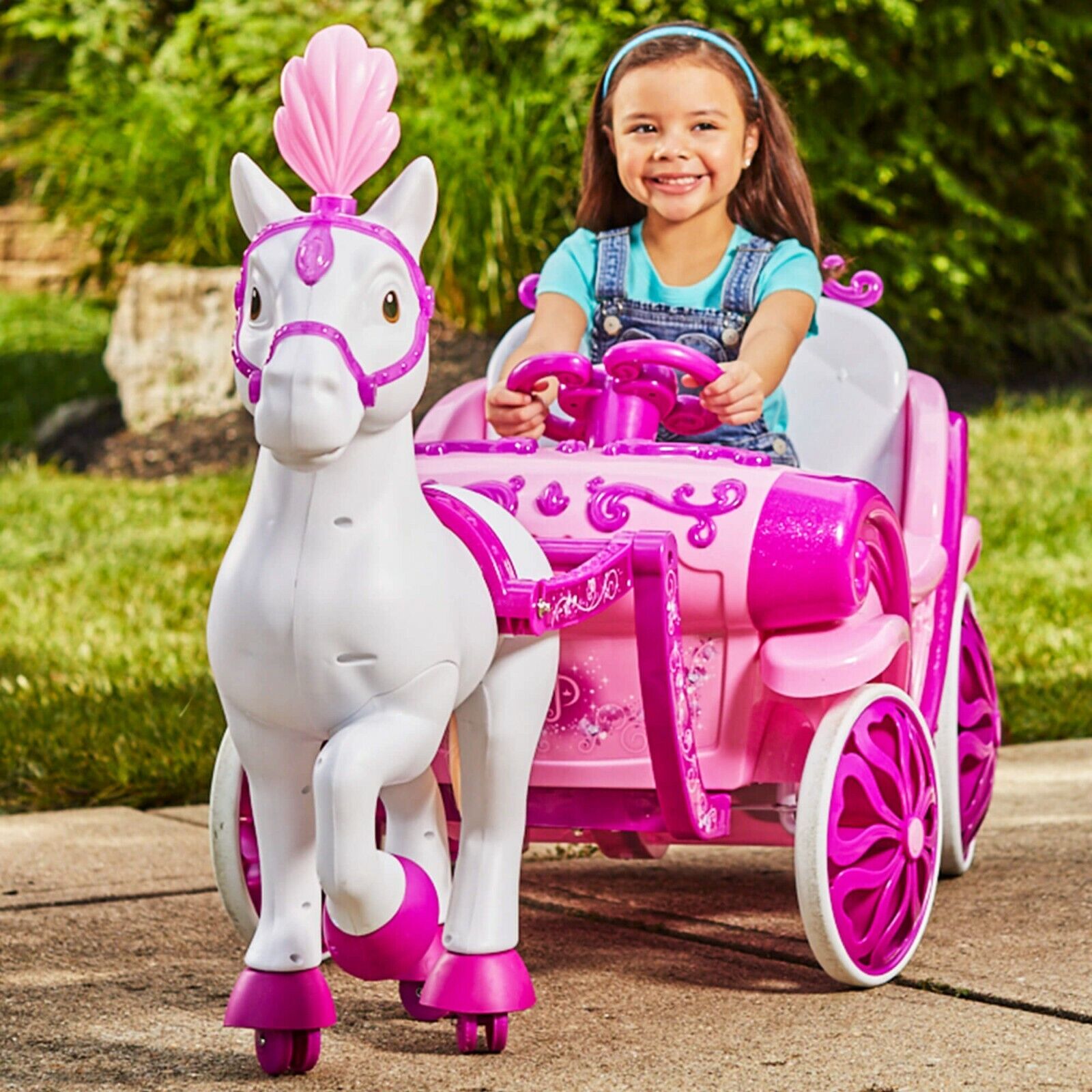 Princess Horse Carriage Ride-On for Toddlers - Battery Powered for Little Girls