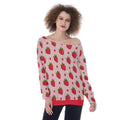Berry Wink Off-Shoulder Sweatshirt