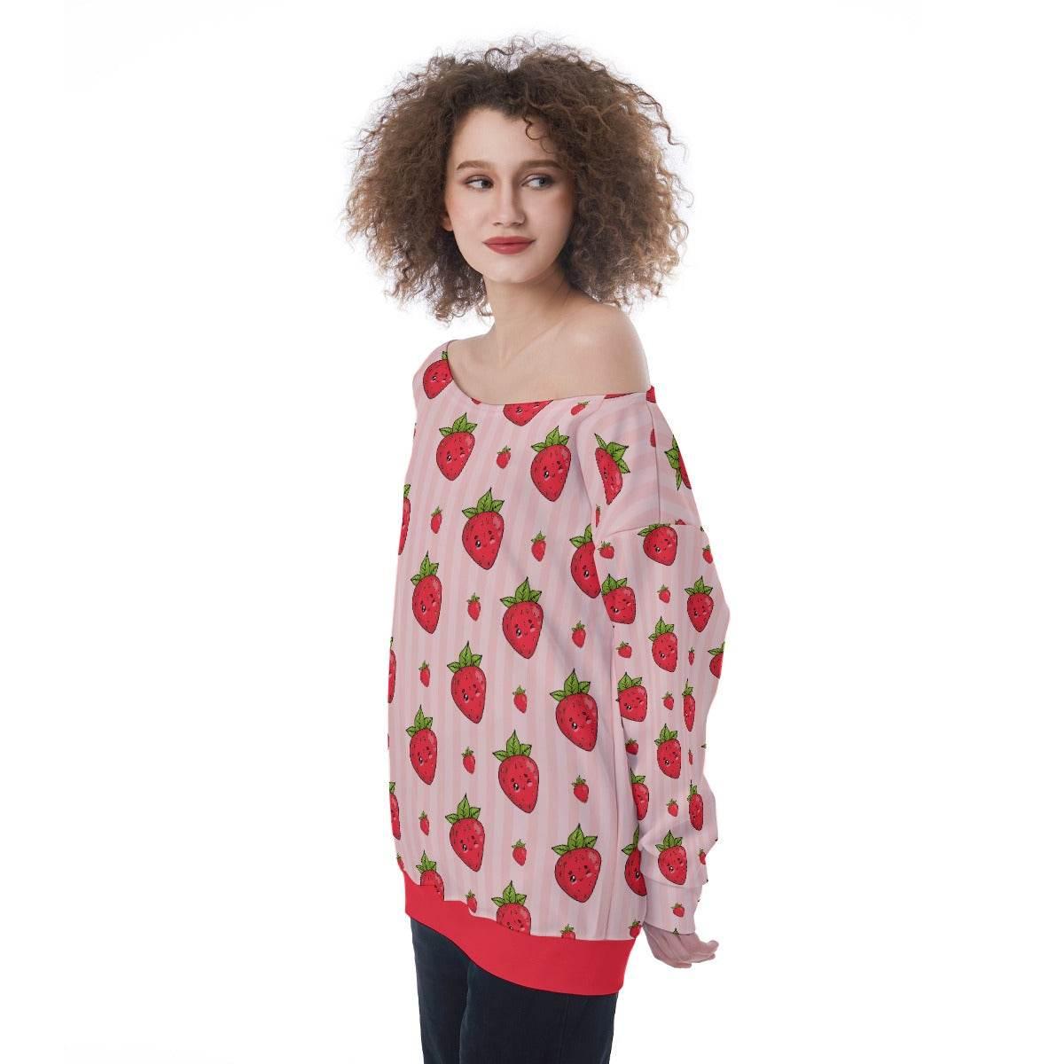 Berry Wink Off-Shoulder Sweatshirt