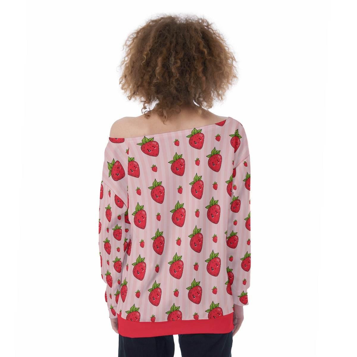 Berry Wink Off-Shoulder Sweatshirt